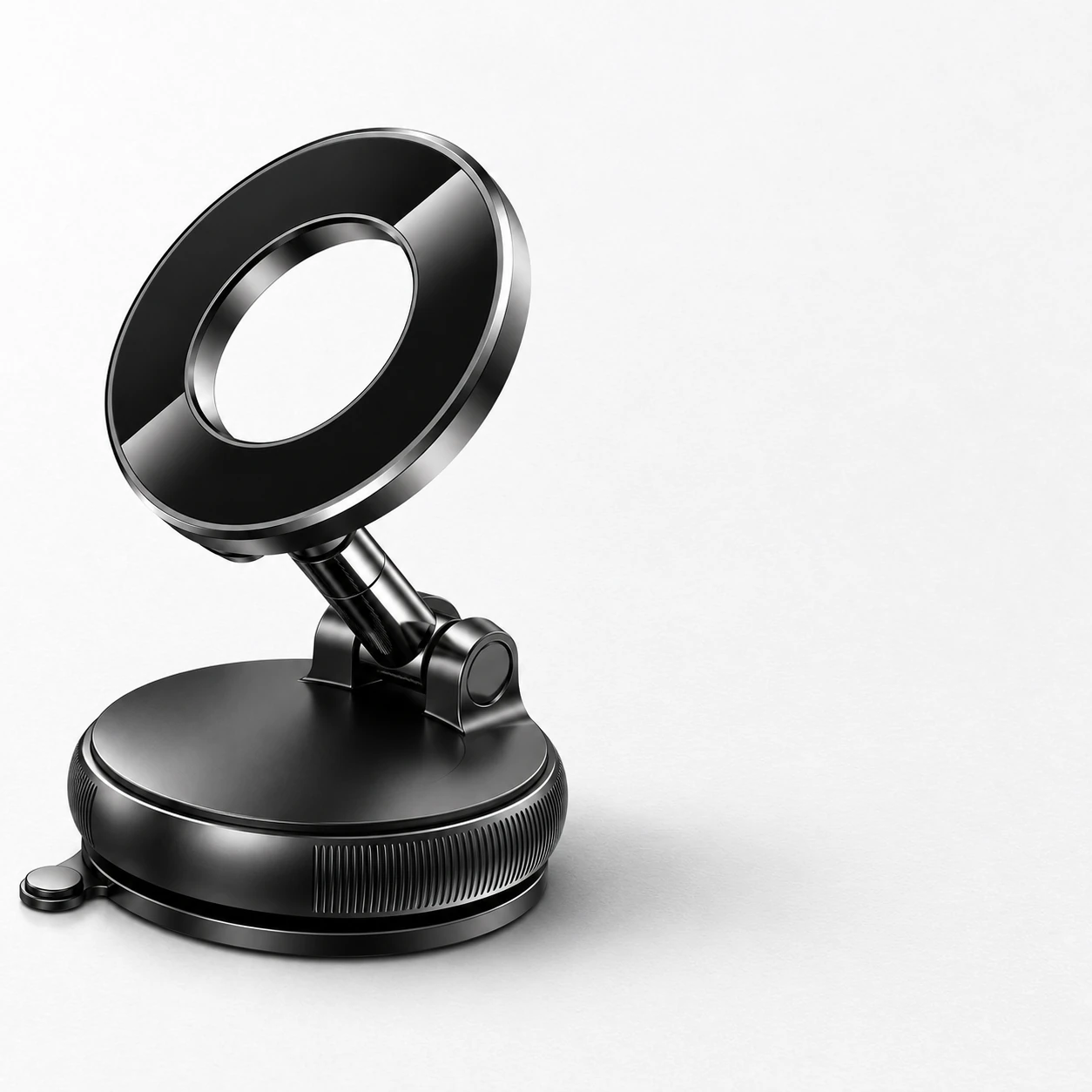 car phone mount on a light background, arm raised