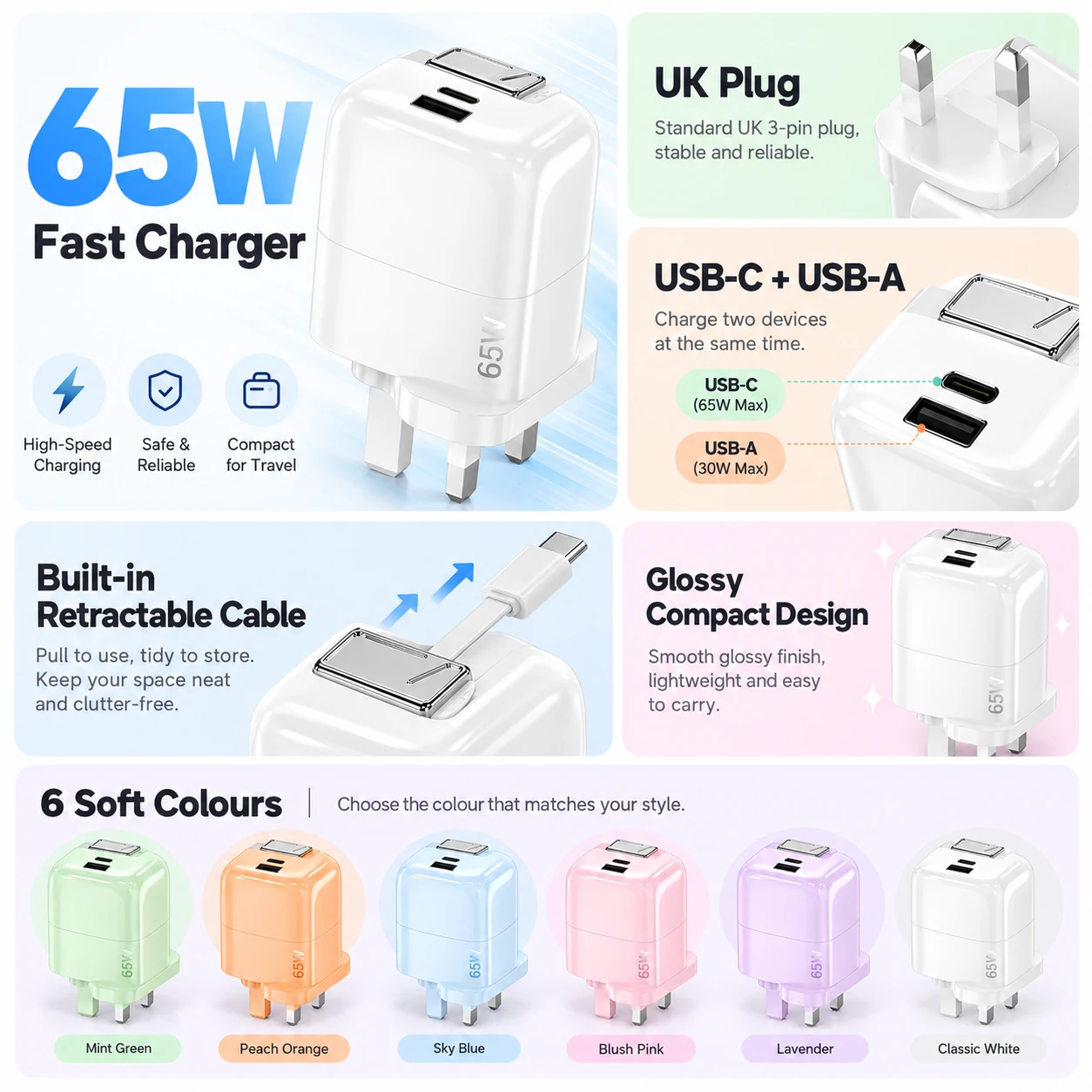 UK plug, single colour — specification sheet 1